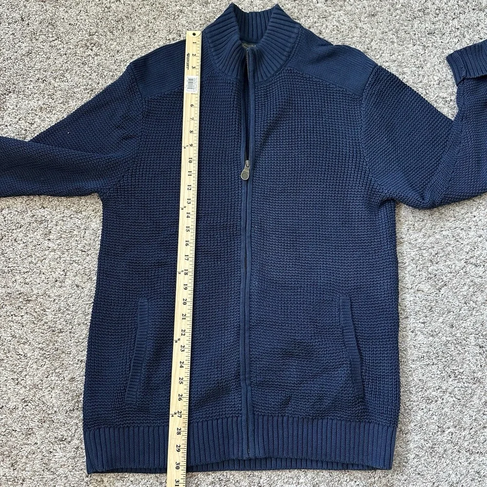 Pendleton Men's Dark Blue Size M Full Zip Cardigan Sweater‎ Roll Up Sleeve